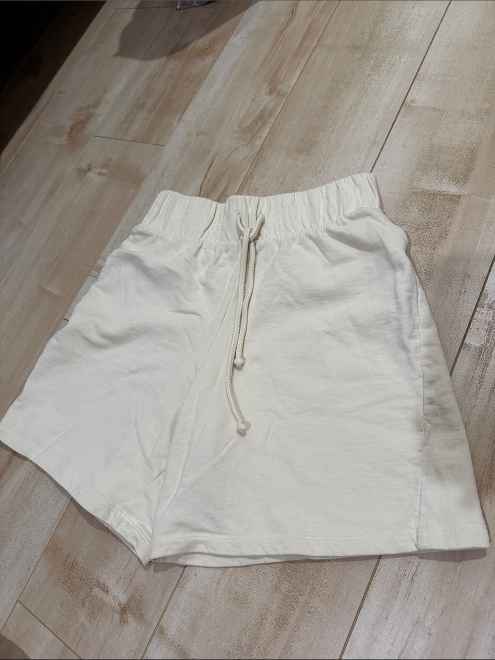 Casual Drawstring Lounge Shorts - Cream
